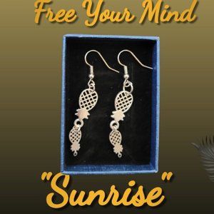 Upside down sterling silver Pineaople earrings